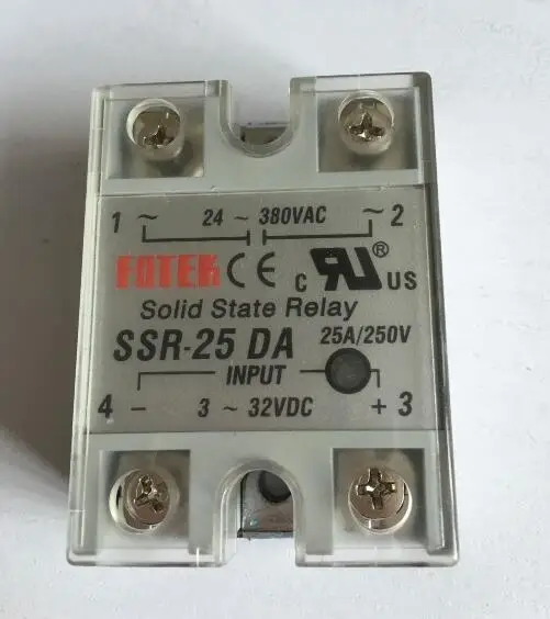 

5PCS 24-380VAC to 3-32VDC 25A/250V SSR-25DA Solid State Relay Module with Plastic Cover