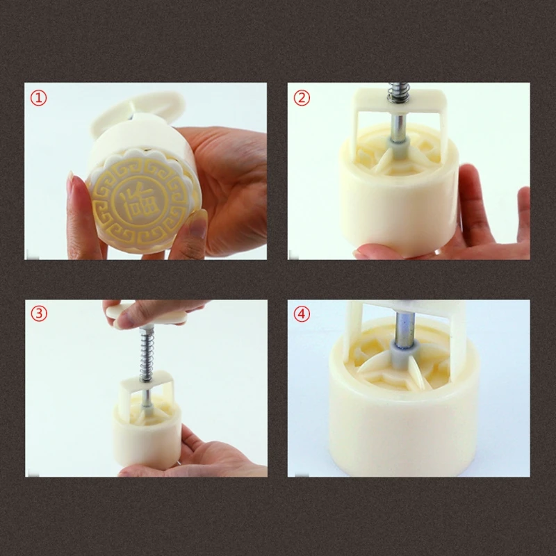 4 Цветочные Марки луна торт плесень DIY Круглый Mooncake формы для выпечки Декор Tool 50 г