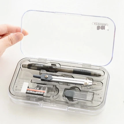 Stationery eight-piece suit, compass, triangle ruler, ruler, pen, rubber , protractor, painting tools for students