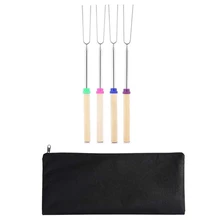 Roasting Sticks, Marshmallow Roasting Sticks 32 Inch Extendable Forks For Bbq At The Campfire, Set Of 4