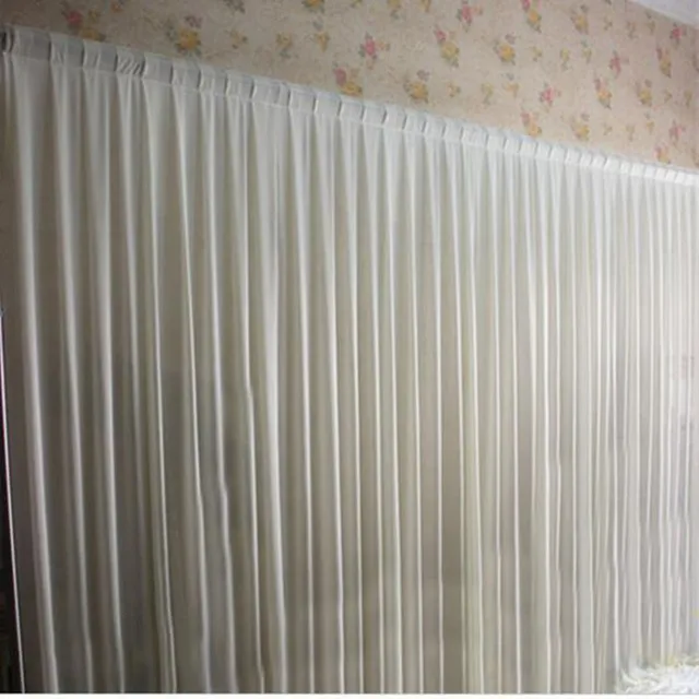 3m 6m Plain Sheer White Wedding Drape Stage Background 3m 6m Plain Sheer White Wedding Drape Stage Background Decoration Backdrop Curtain