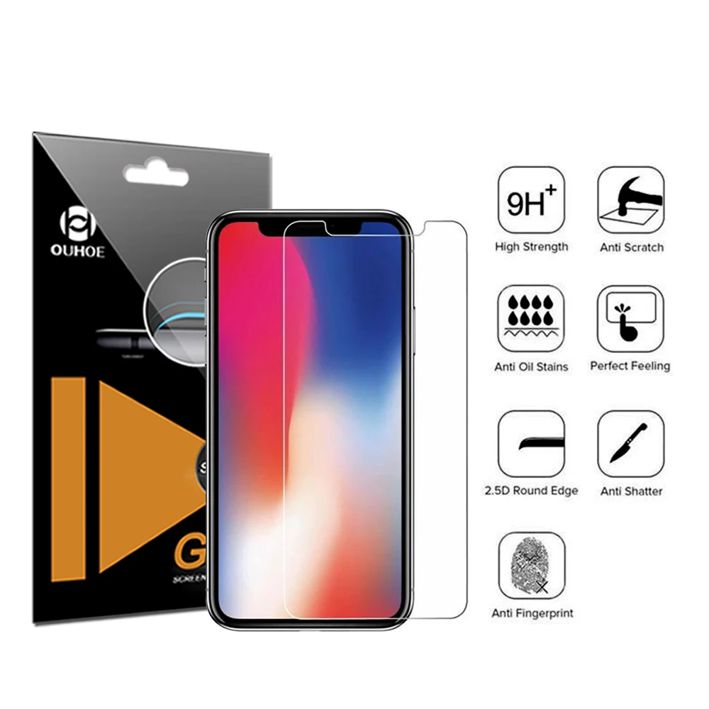 Закаленное Стекло фильм 2.5D 9 H защита устойчивое к царапинам для iPhone X 6 5 1 8 дюймов
