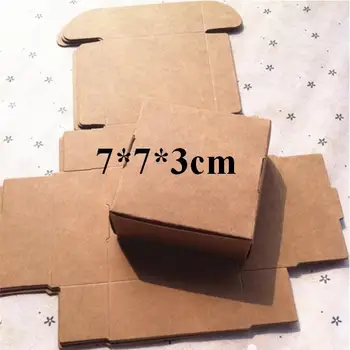 

7*7*3cm 50 Pieces Kraft Packing Boxes Small Crafts Gifts Birthday Wedding Party Present Cardboard Box
