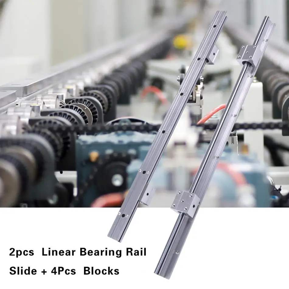 2 шт. SBR12-600mm линейный рельс 12 мм линейный подшипник направляющий вал+ 4 SBR12UU блоки
