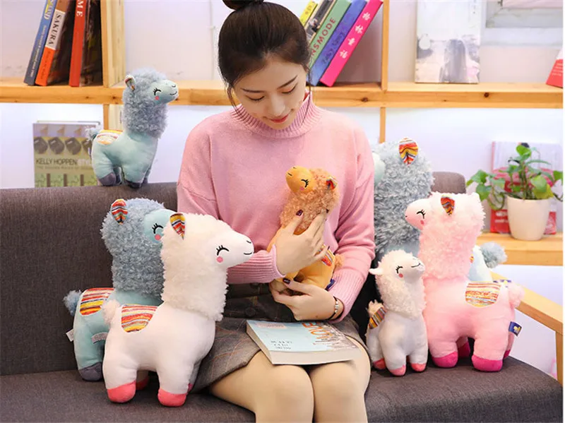 New Alpaca Grass Mud Horse Lama Pacos Squinting Shy Sheep Plush Toy Cute Children Birthday Gifts 1pcs 25cm 35cm 45cm  11