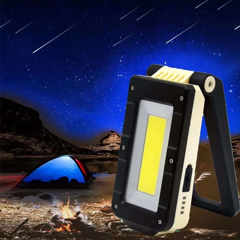 

Portable Rechargeable Battery Usb Light With Magnet Camping Riding Flashlight Garage Tools Work Lamp