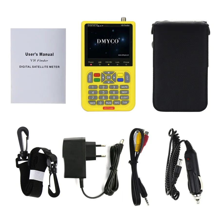 Цифровой спутниковый искатель V8 Finder HD lcd DVB S2 SatFinder MPEG2 MPEG4 3000ма батарея FTA Полностью