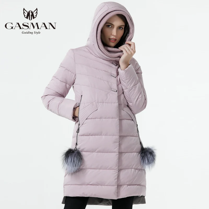 GASMAN Coat and Jacket Women New Winter Collection 2018 Fashion Down Parka Long Thickening Bio Down Jacket For Women Natural Fur