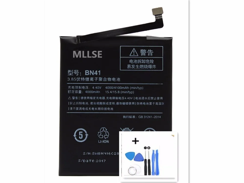

MLLSE 4100mAh Hongmi Note 4 Battery For Xiaomi Redmi Note 4 Battery +tools