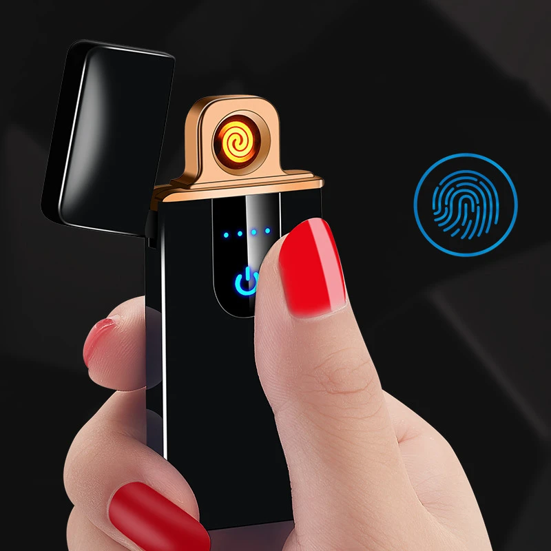 

Windproof USB Electric Lighter for cigarette Smoke Flameless Tungsten Turbo Lighters Mini Finger Induction Arc Lighter Gadgets