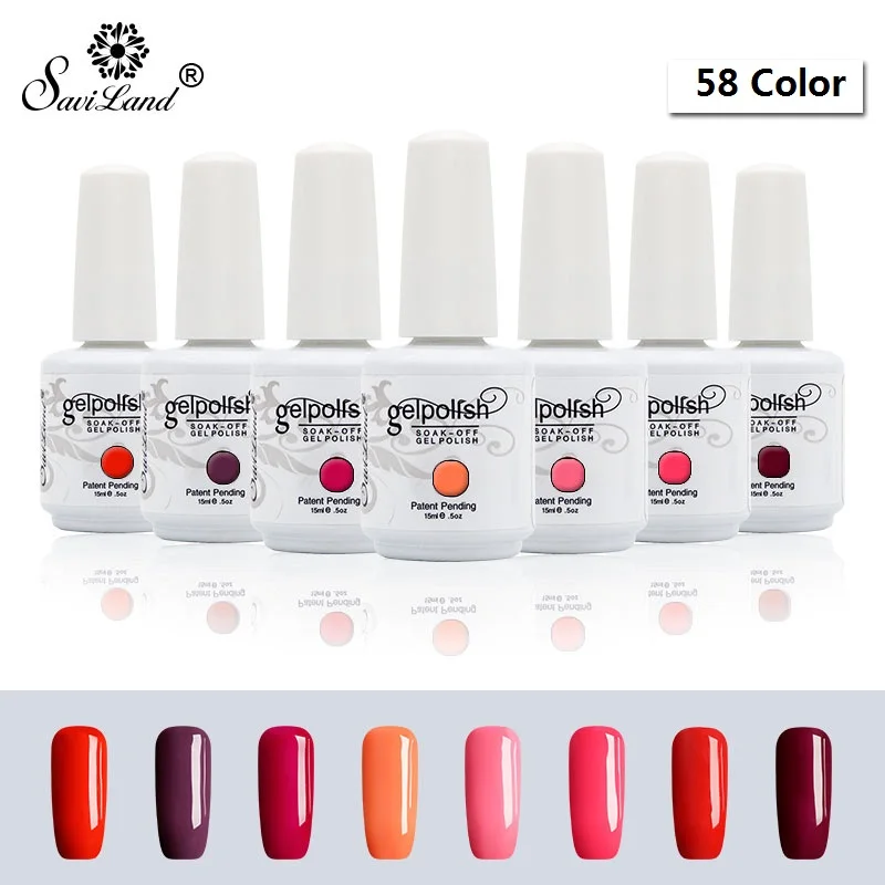 

Saviland 58 Color Nail Gel Polish Glitter 15ml Long Lasting Hybrid Gel Nail Polish Unique Soak Off Nail Art Gel Lacquer