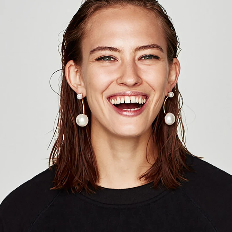 

Pearl Drop Earrings For Women Dangle Beaded Long Earrings Gifts 2019 Fashion Elegant Women Statement Jewelry