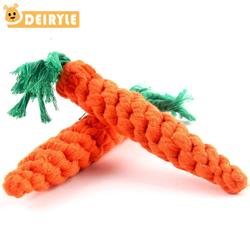 Pet Carrot Cotton Rope Toys Pure Hand woven Dentifrice Molar Rope Dog