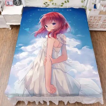 

Japan Anime LoveLive! School idol project sexy girl Kousaka Honoka bed sheet milk fiber & flannel blanket summer quilt 150x200cm