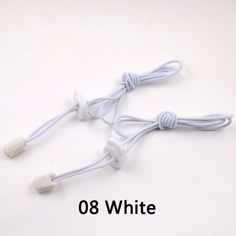 08 White 1 пара эластичных шнурки без завязок для бега/спорта быстрого блокировки шнурки для обуви, шнурки для ленивых шнурков для обуви цветные - Цвет: 08 White