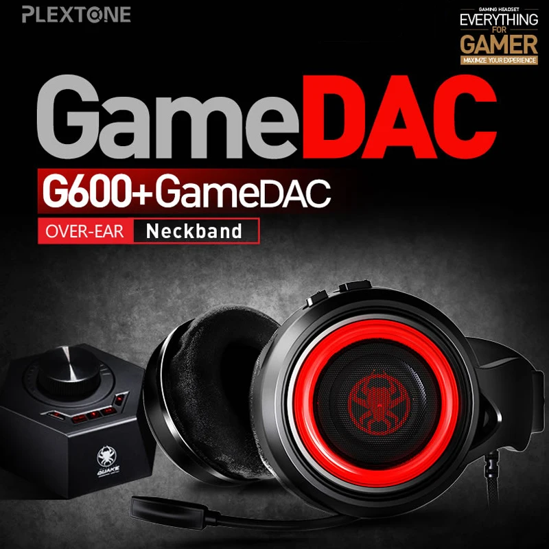 PLEXTONE G600 GameDAC Игровые наушники шлем Стерео ПК проводные USB геймер с микрофоном для