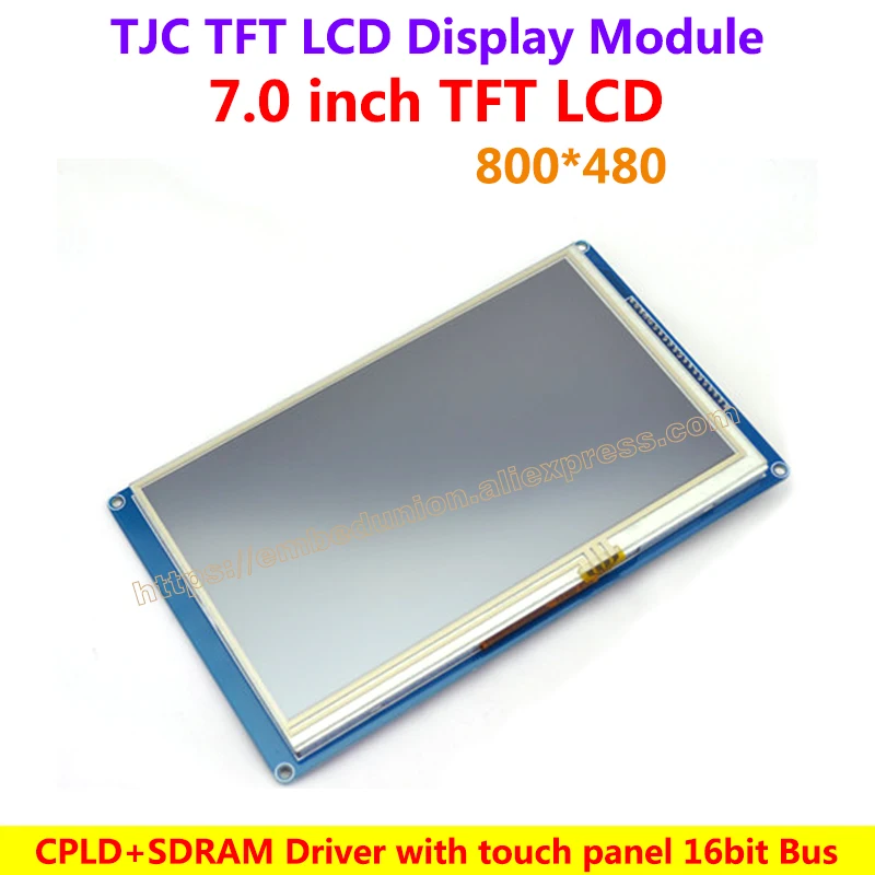 

TJC7.0 inch MCU interface TFT LCD Module high jamming immunity industrial CPLD+SDRAM Driver 800*480 16bit Bus