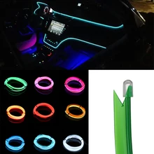 1PC Multi-Color 1m/2m/5m LED Flash Flexible Neon Light Glow EL Strip Tube Wire Rope Glow Car Decor