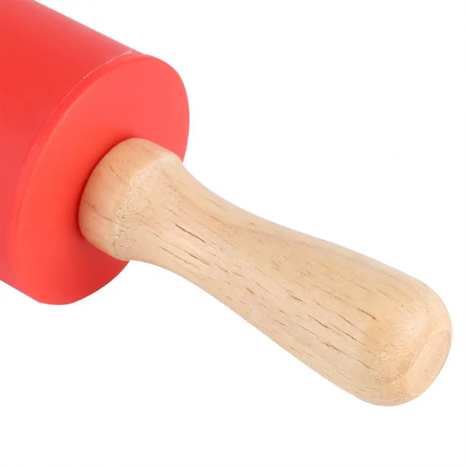 Антипригарная деревянная ручка, силикон скалка тесто для теста муки ролик кухонные инструменты для выпечки