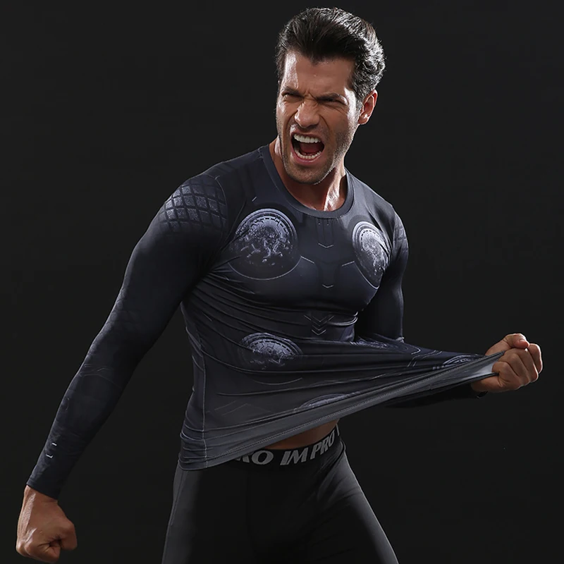 Новейшие футболки с 3D принтом Тора для мужчин Мстители 3 компрессионная рубашка Черная пятница комиксы косплей костюм топы с длинными рукавами для мужчин