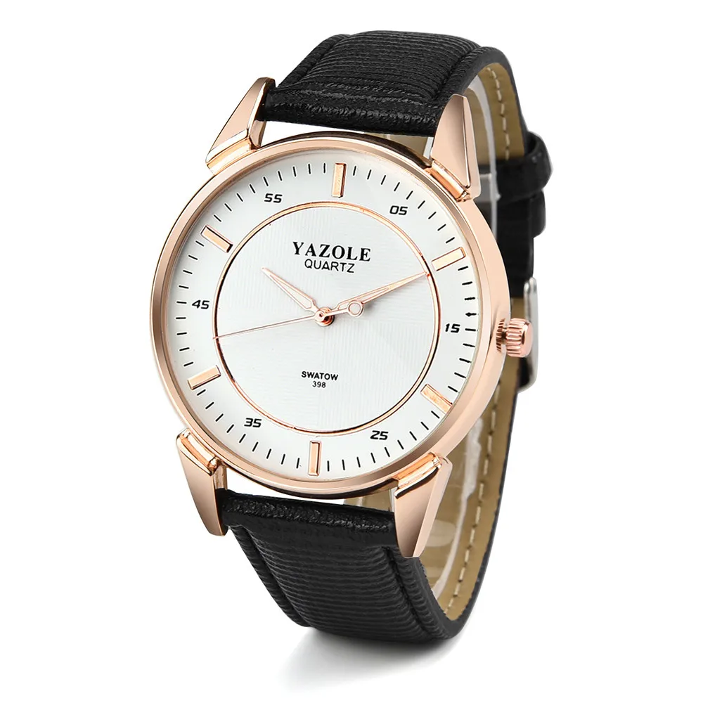 

Drop Shipping Watch Men's YAZOLE Luxury Men's Watch Stainless steel Leather Band Analog Quartz Wrist Watches Free Shipping c927