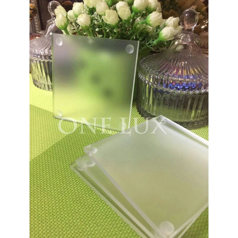 

Frosted Lucite Acrylic Drink Coaster , Foggy Cup Mat Place mat ONE LUX -SET OF 5
