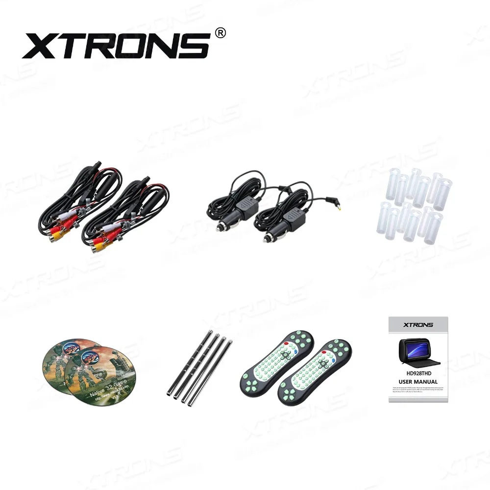 XTRONS 2 шт. 9 ''монитор Автомобильный подголовник dvd плеер 1080P видео сенсорный