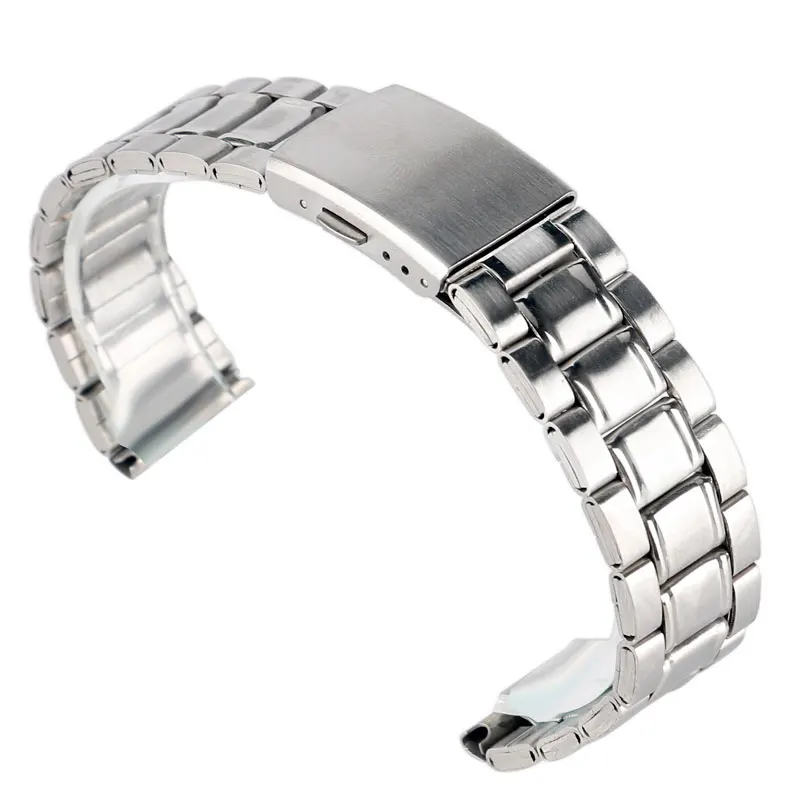 High Quality 18mm 20mm Width Silver Stainless Steel Watchband