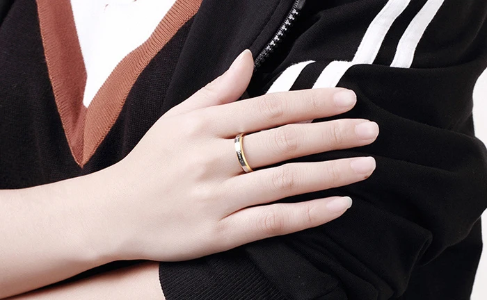BIG 90% OFF! Classic Forever Love Solid Gold Ring Engagement Wedding Rings For Women Couples Stainless Steel Lovers Rings JZR096
