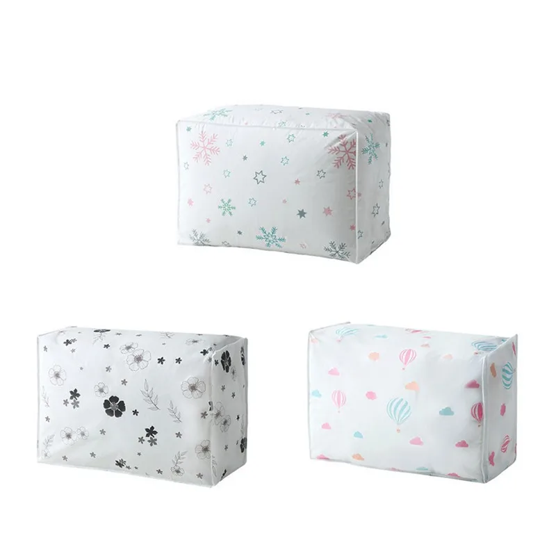 

Foldable Storage Bag Clothes Blanket Quilt Closet Sweater Organizer Box Pouches lockers home bag with strap