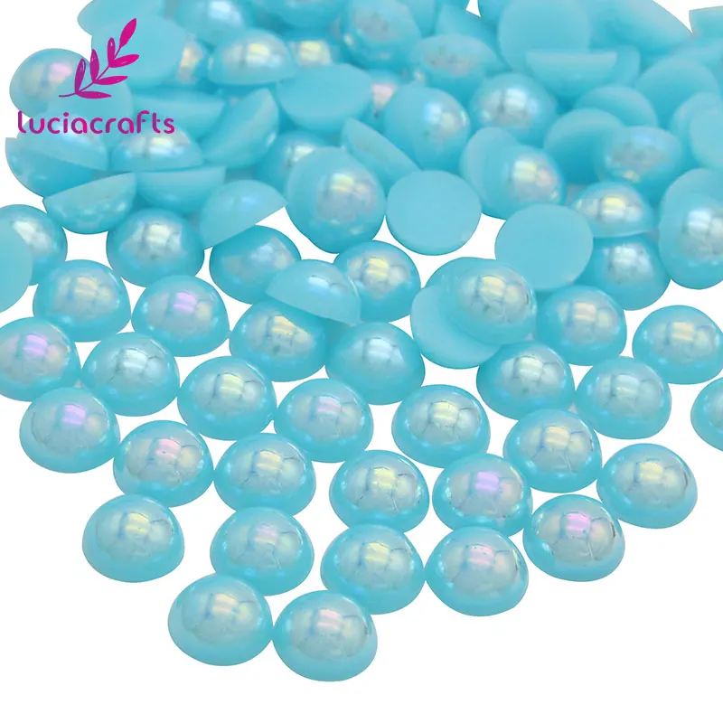 Полукруглые бусины из АБС пластика Lucia crafts 3/6/8/10 мм искусственный жемчуг с плоским
