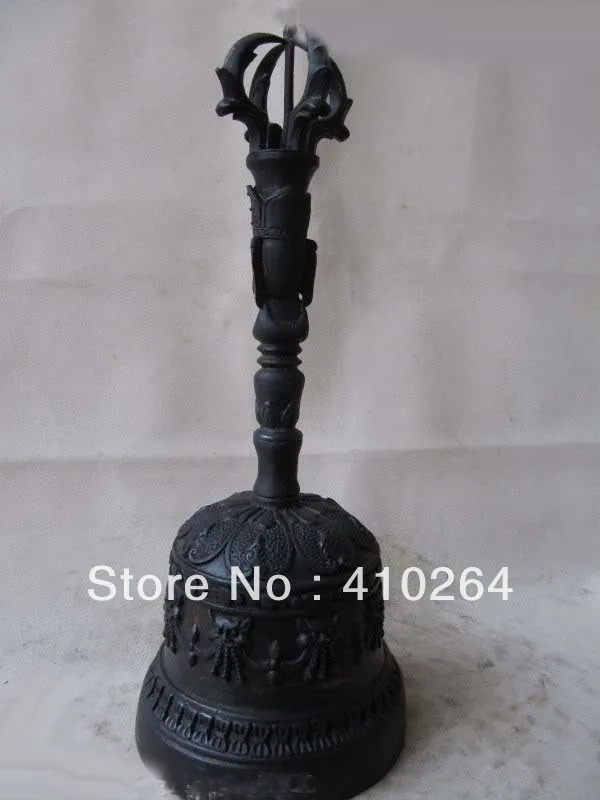 

15" Tibet Silver Gilt Mahakala Buddha Head Statue Protect Bronze Vajra Talismans