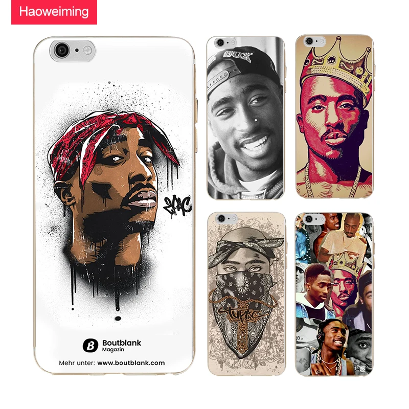 Haoweiming Тупак Шакур 2Pac Экран протектор Силиконовый силиконовый чехол для iphone X 4 4S 5