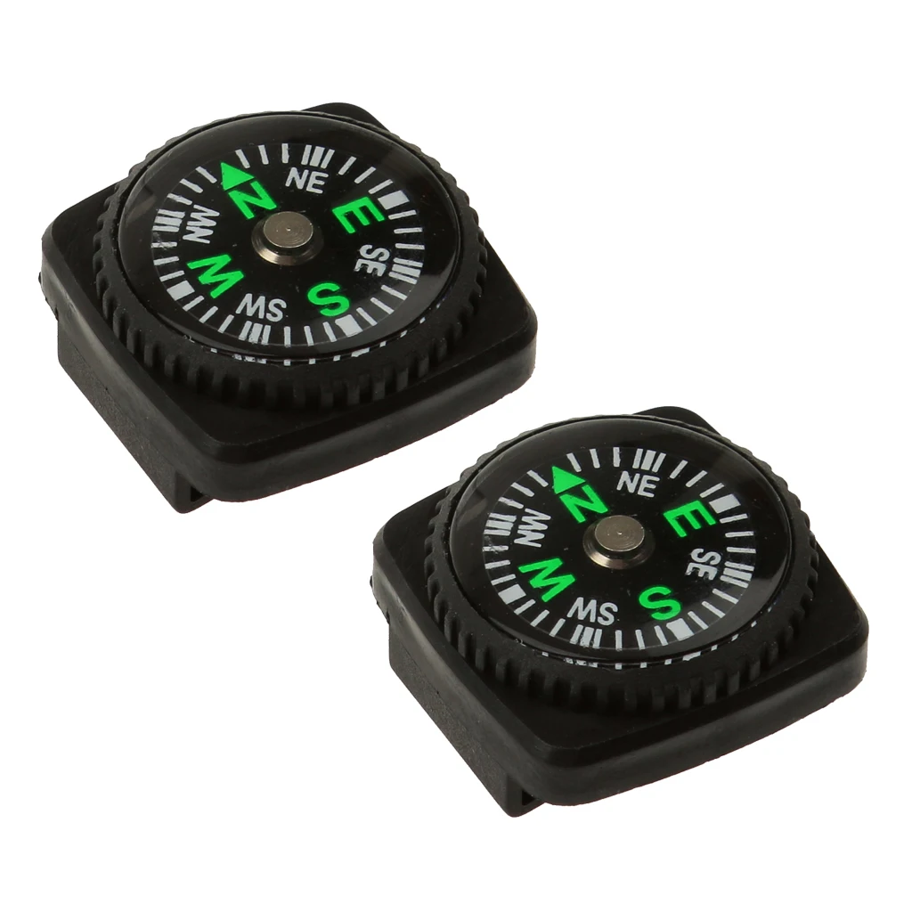 

2Pcs/Pack Slip-on Waterproof Compass Set Pocket Design for Watchband or Paracord Bracelets for Camping Hiking Boating