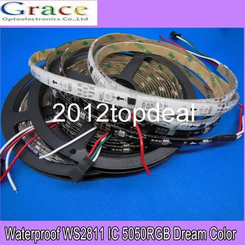 

1-5M WS2811 Dream Color 5050 RGB Full color Strip Light Waterproof IP65 30LED/M 60LED/M DV12V