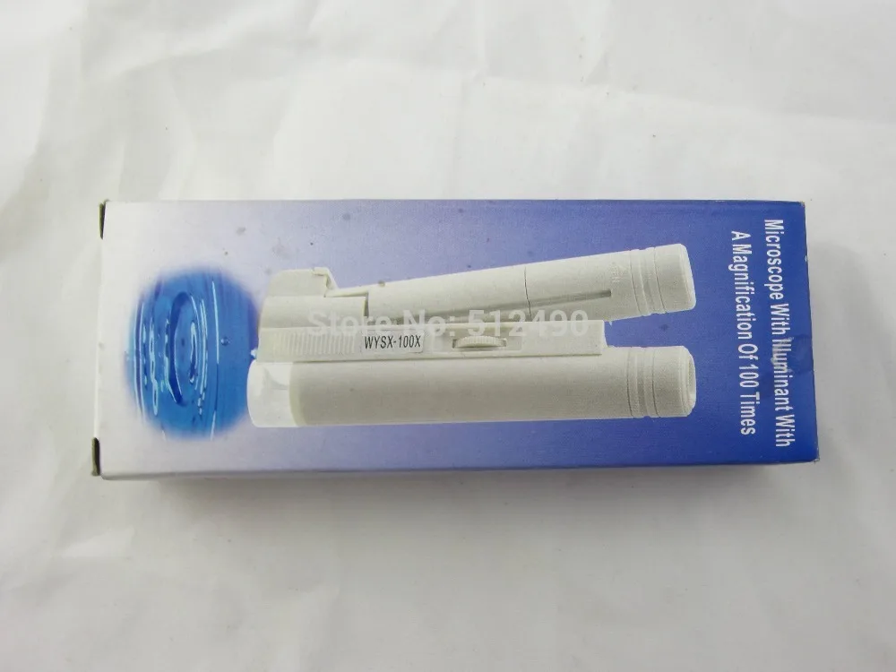 Ювелирных изделий драгоценный алмаз карманный лупа с источником света источник света, микроскоп с увеличением в 100 раз