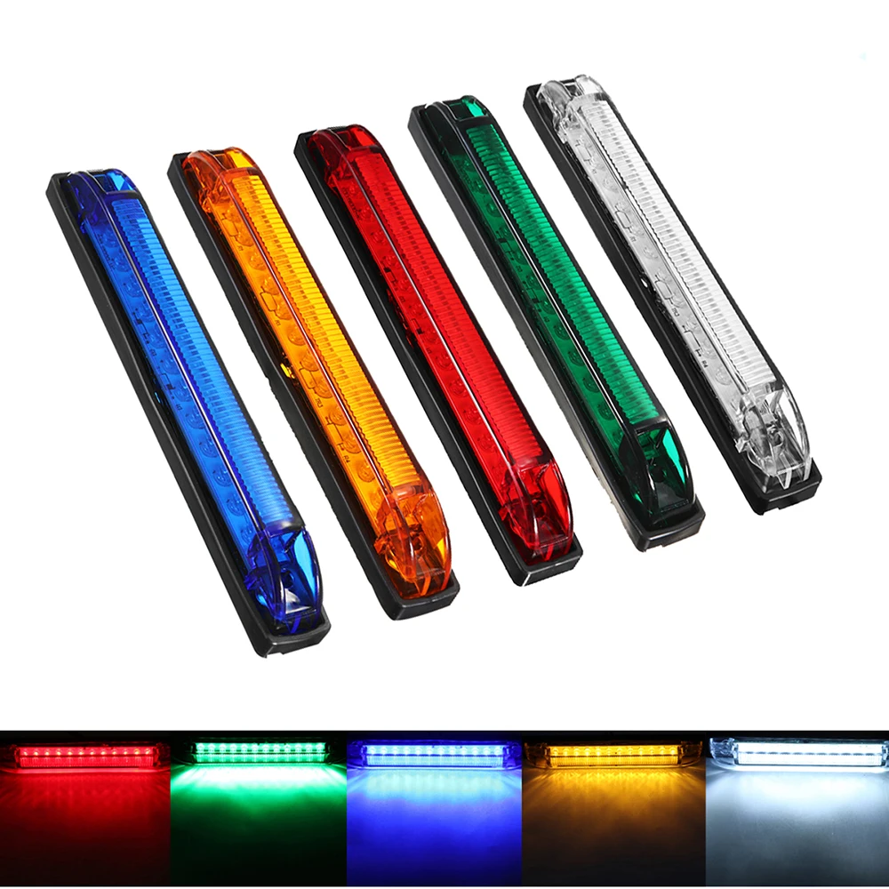

1 Pair 12 LEDs Universal Car Side Marker Lights 12V 24V Truck Trailer Clearance Lamp Red Yellow