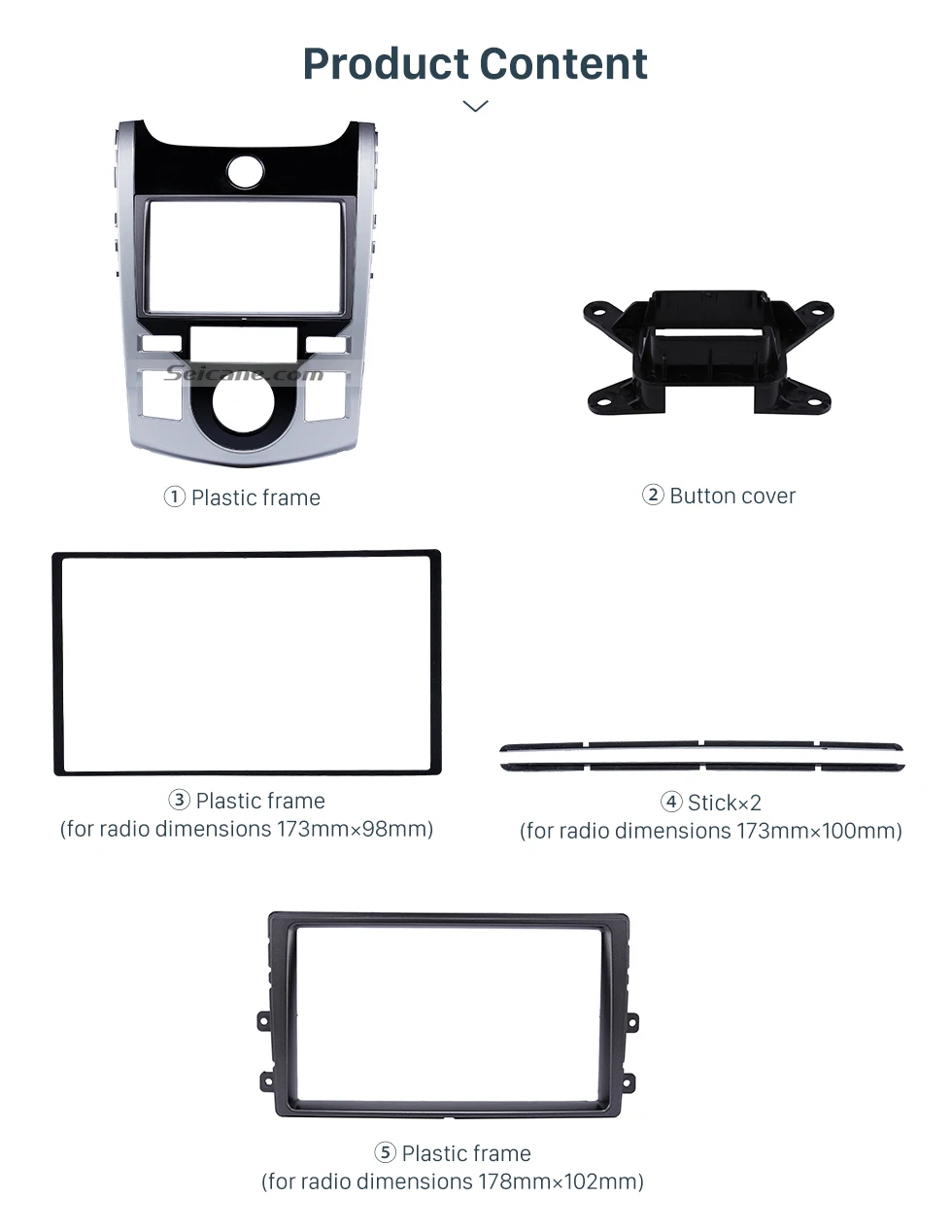 Seicane двойной Din ABS пластик Автомобильная установка радио Панель рамка фасции для KIA Forte 173*98/178*100/178*102 мм
