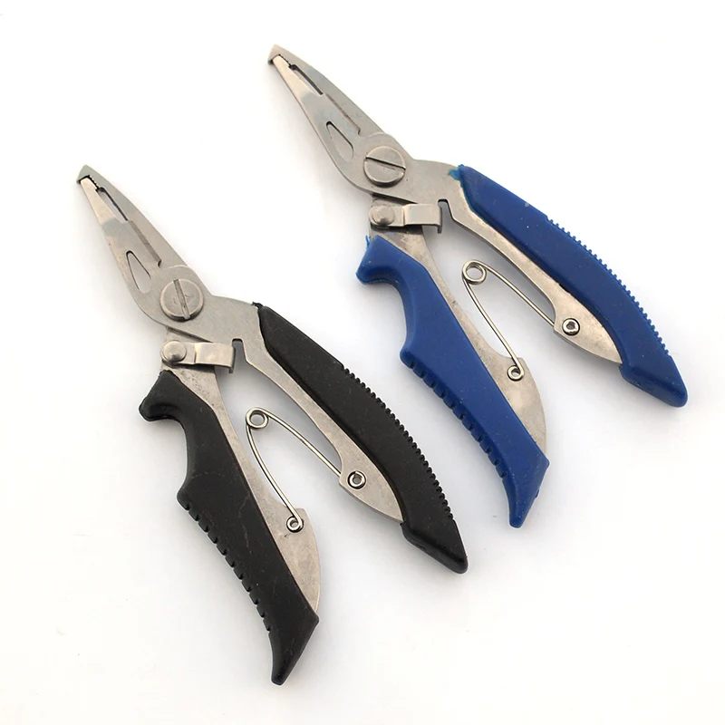 

Stainless Steel Fishing Pliers Black Blue Split Ring Pliers Scissor Fishing Line Cutter Hook Remover Fishing Gripper Tools