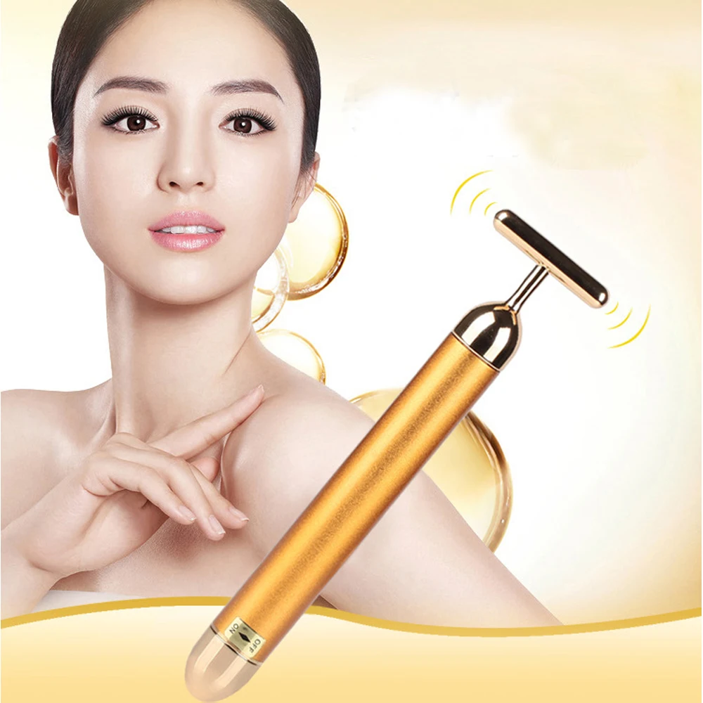 1pcs 24K Beauty Bar Golden Energy Face Massager Beauty Care Vibration ...