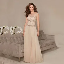 2016 champagner Mutter Der Braut/bräutigam Kleider Perlen Kristall chiffon Lange Abendkleider vestido de madrinha