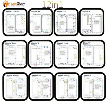 

12PC Professional Guide Pad for iPhone Xs Max XR XS X 8P 8 Magnetic Screw Keeper Chart Mat For iPhone 11 Pro Phone Repair Tools