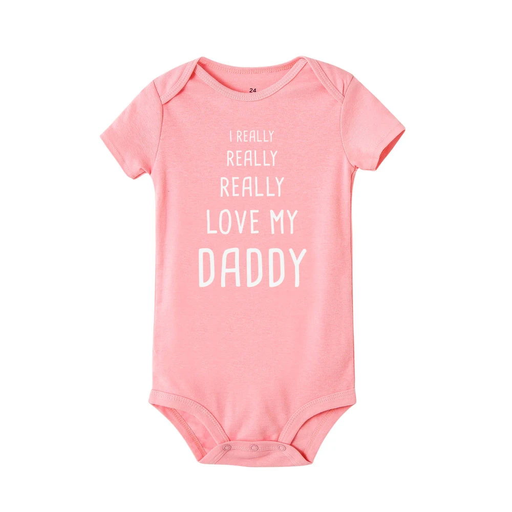 

I really really love my Dad letter Cotton Infant Body Short Sleeve Clothing Jumpsuit Baby Boy Girl Bodysuits Kids bodysuits
