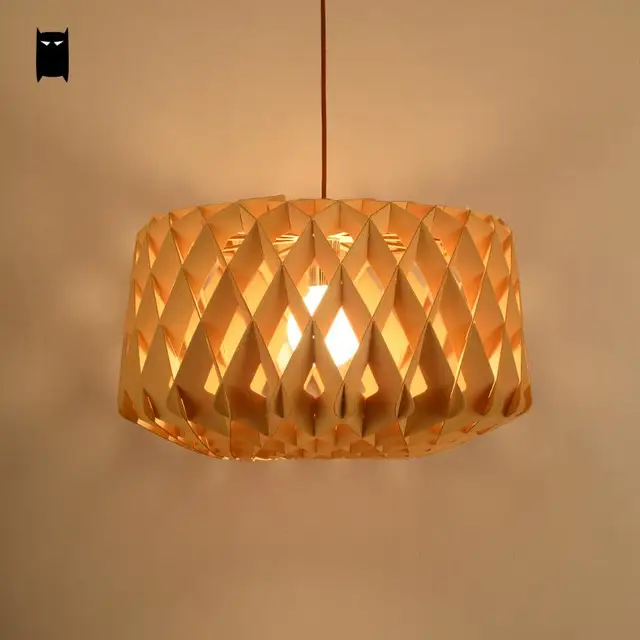Wood Honeycomb Diamond Shade Pendant Light Fixture Nordic Anese Wood Honeycomb Diamond Shade Pendant Light Fixture Nordic Anese Style Creative Suspension Lamp Design Dining Room