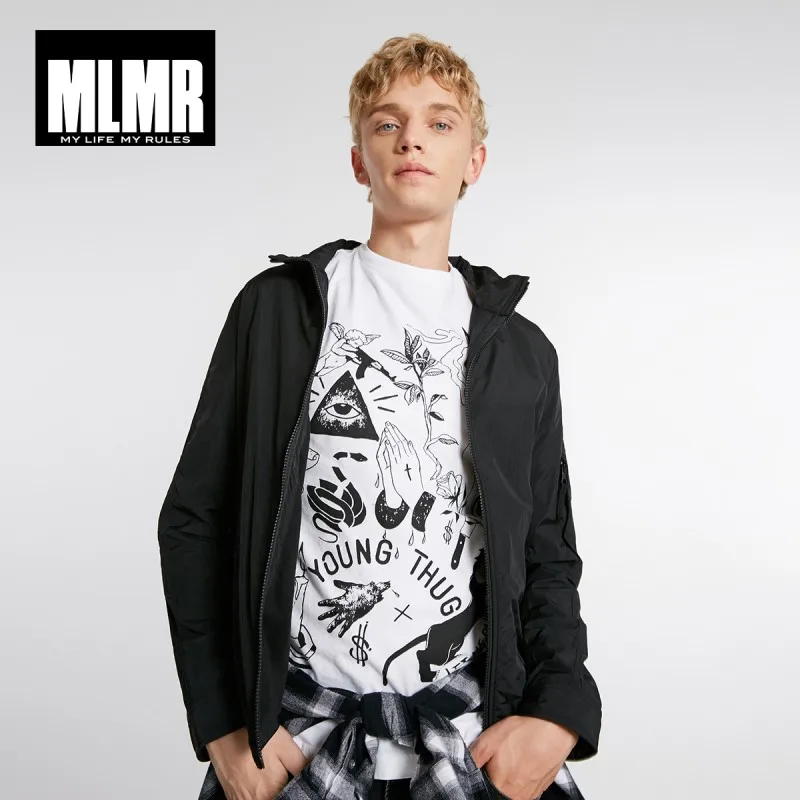 JackJones MLMR мужская куртка с длинным рукавом и воротником-стойкой легкая ветровка