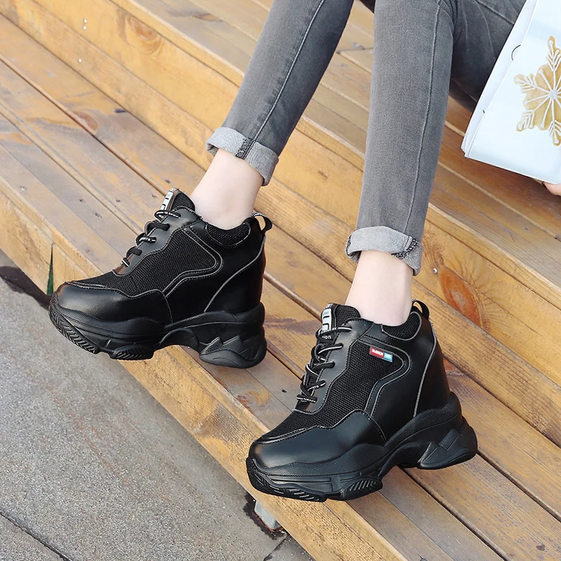 spring autumn fashion platform shoes casual sweet sports shoes shallow mouth Femmes Height Increase Shoes White mujer