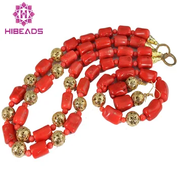 

High Quality African Beads Costume Jewelry Set Handmade Coral Beads Necklace Jewelry Set Free Shipping CJ057