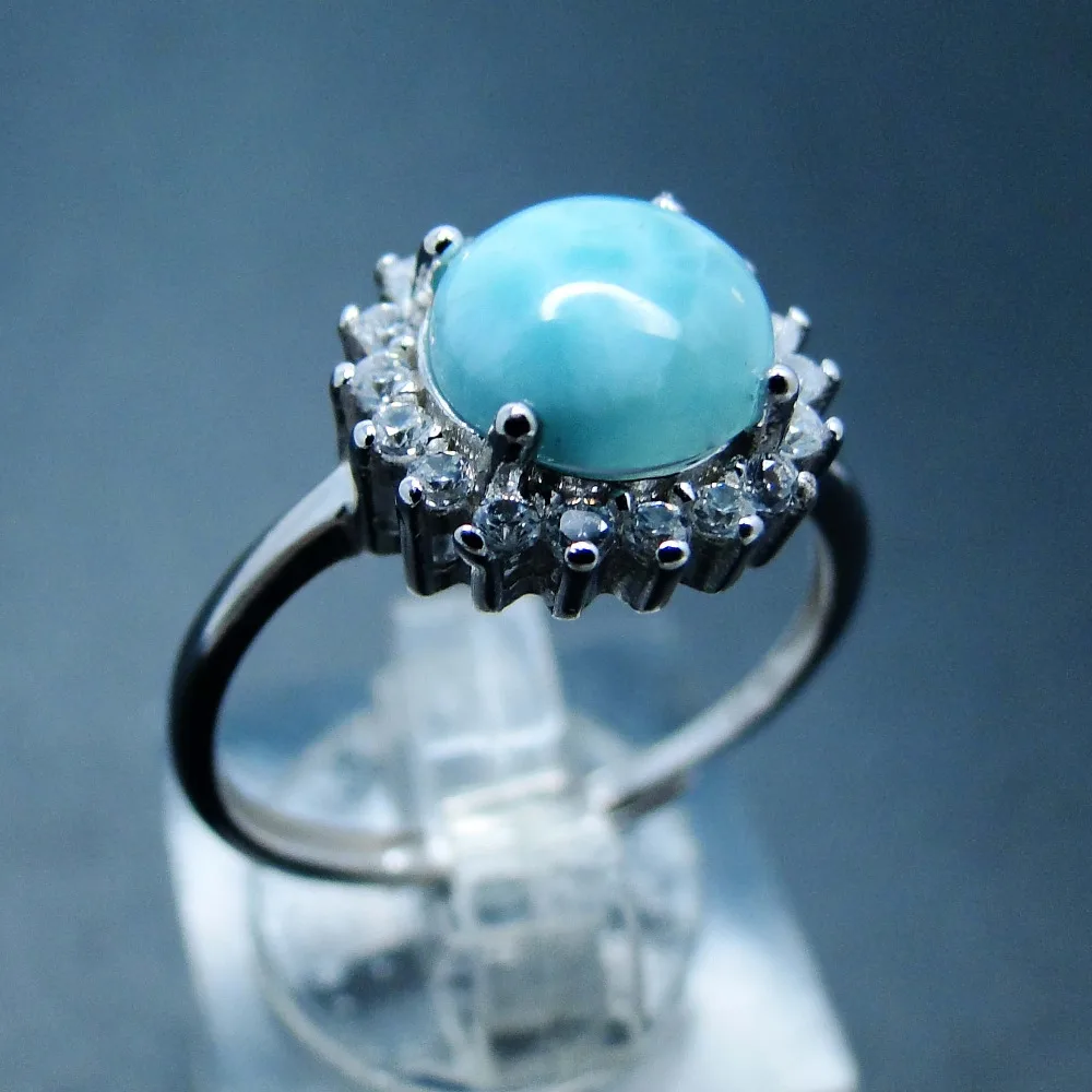 Wholesale 21PC 925 SILVER PLATED NATURAL BLUE LARIMAR RING LOT GT013 H693 