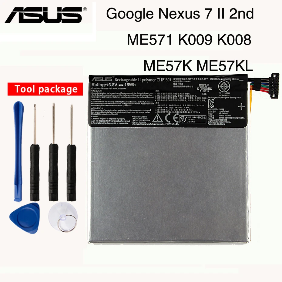 Ceny Oryginalny ASUS o dużej pojemności C11P1303 bateria do ASUS Google Nexus 7 II 2nd ME571 K009 K008 ME57K ME57KL