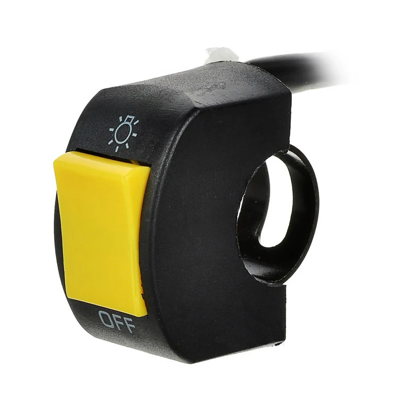 Motocicleta 7/8 pulgadas Universal manillar interruptor de montaje DC 12 V para moto luz antiniebla cabeza Sistema eléctrico amarillo Motocicleta 7/8 pulgadas Universal manillar interruptor de montaje DC 12 V para moto luz antiniebla cabeza Sistema eléctrico amarillo